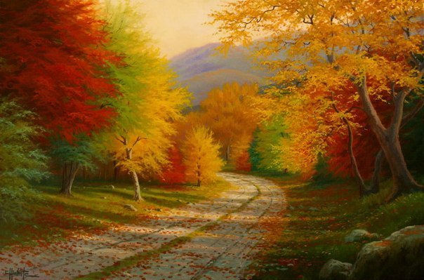 Серия "Пейзаж. Осень" - осень, пейзаж, дорога - оригинал