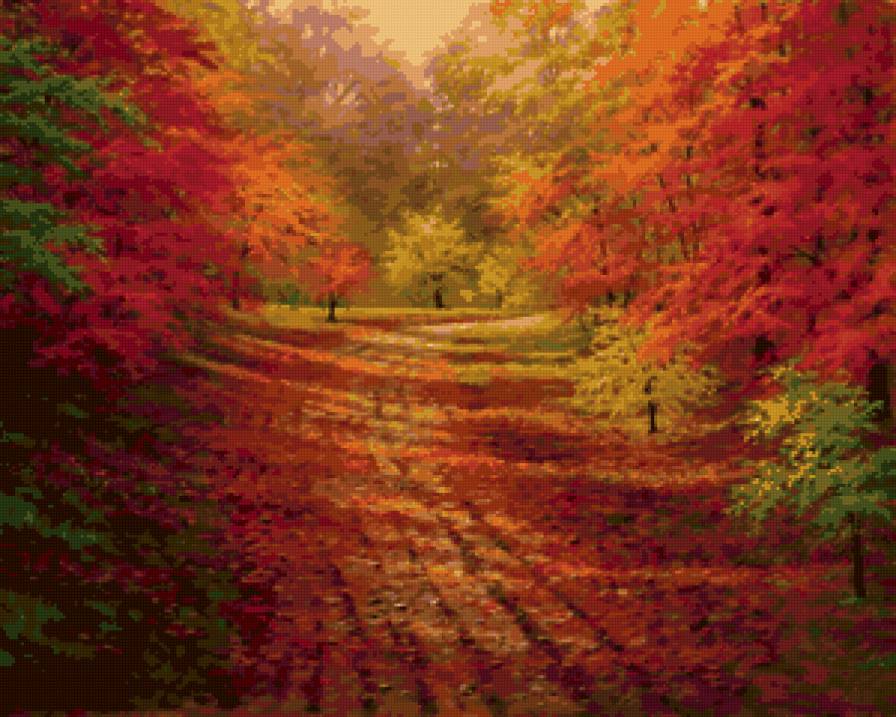 Серия "Пейзаж. Осень" - осень, пейзаж, дорога - предпросмотр