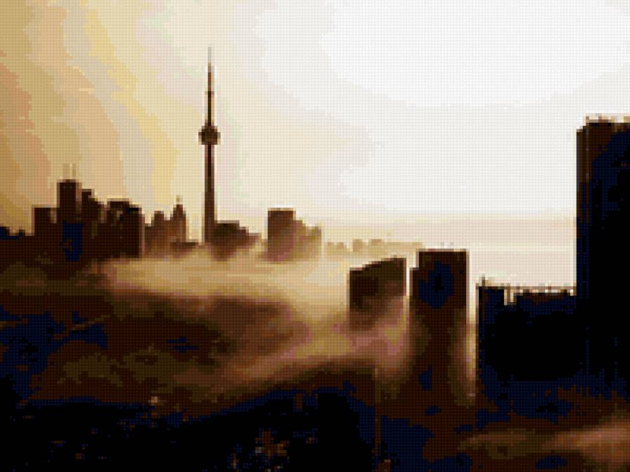 город в тумане - город, туман - предпросмотр