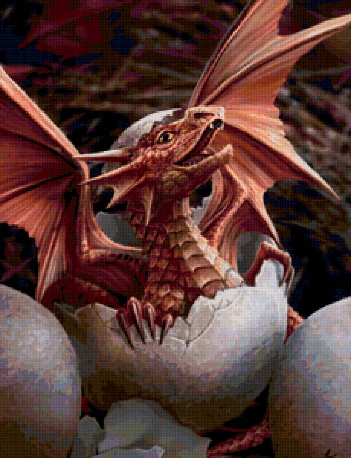 Рождение Дракона - драконы, магия, фэнтези, миф, анна стоукс, детям, животные - предпросмотр