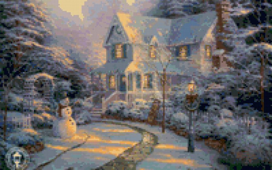 Зимняя сказка - дом, рождество, зима - предпросмотр