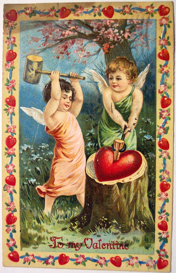 валентинка - открытка, амуры, купидон, сердце, дети, амур, валентинка - оригинал