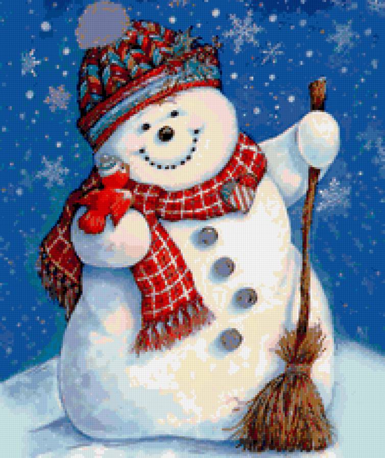 Снеговик - дети, рождество, зима, красота, снеговики, снеговик, птичка - предпросмотр