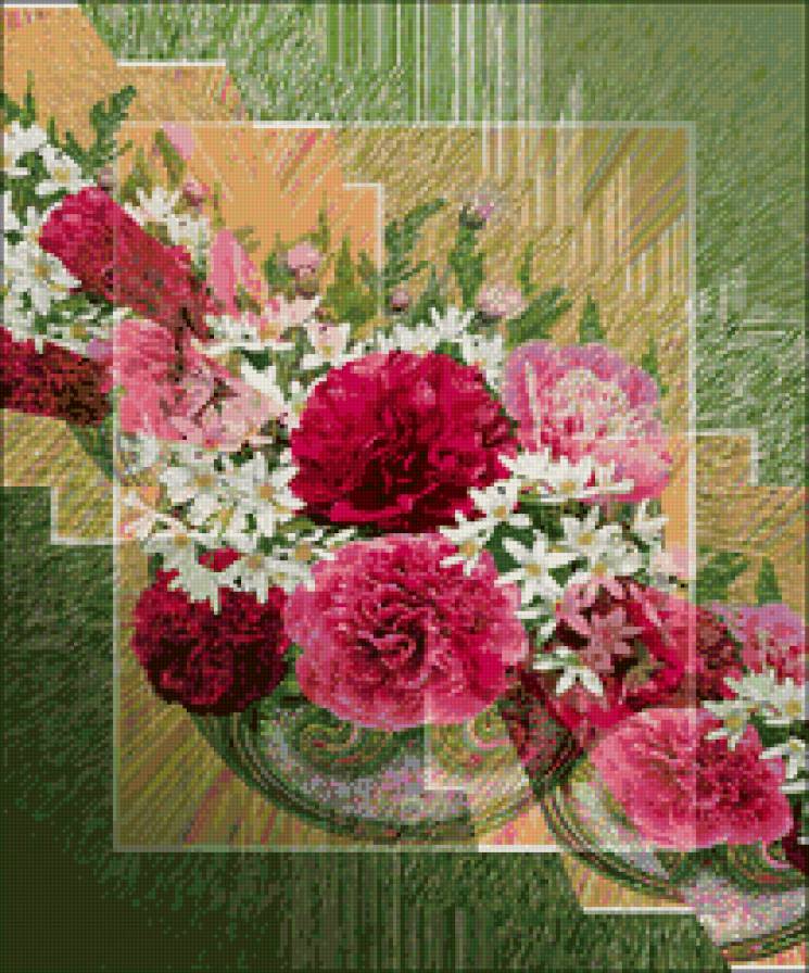 Подушка"Цветы" - живопись, подушка, цветы - предпросмотр
