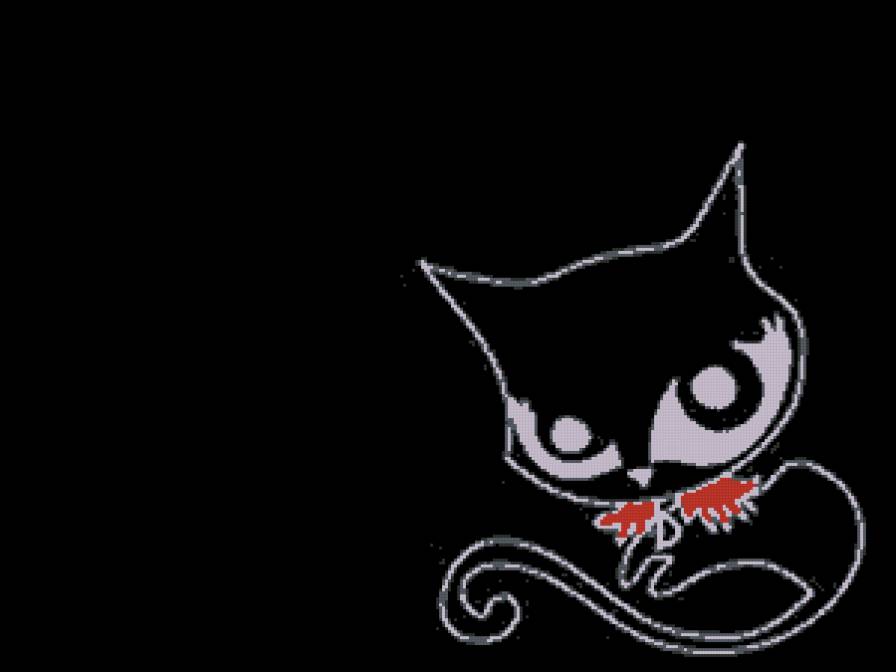 Черная кошка на черном - предпросмотр