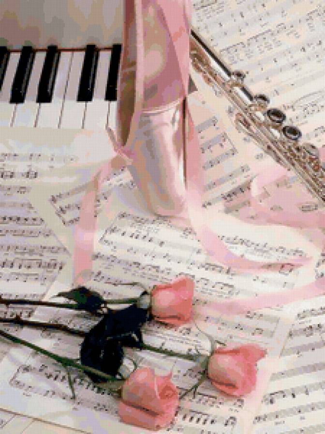 Музыка - музыка, ноты, цветы - предпросмотр