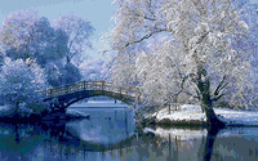 Зима - мост, зима, пейзаж, природа - предпросмотр