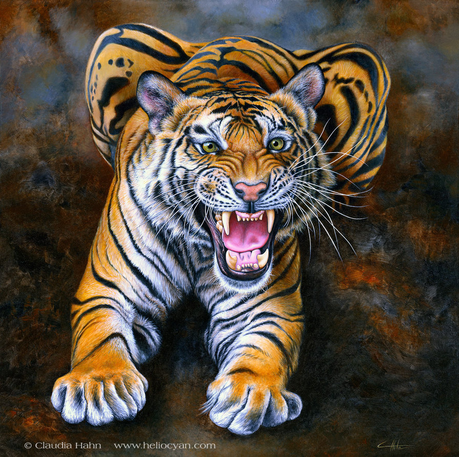тигр - картина, кошки, тигры, животные, хищники - оригинал