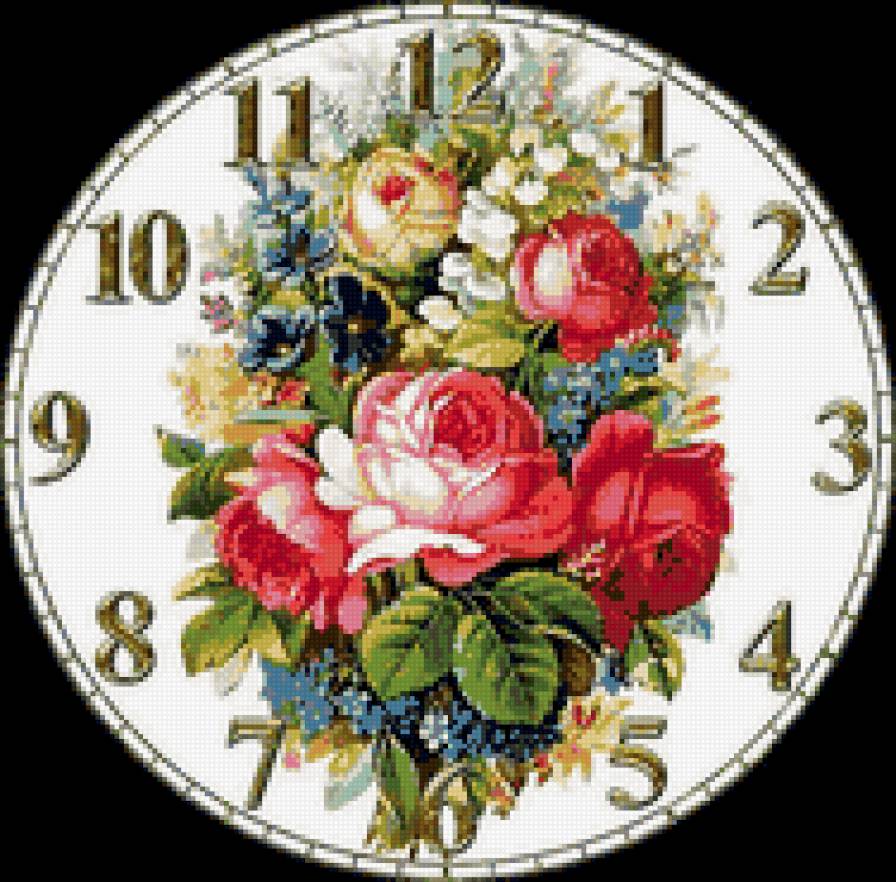 часы - цветы, часы - предпросмотр
