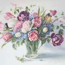 Оригинал схемы вышивки «букет тюльпанов» (№59874)