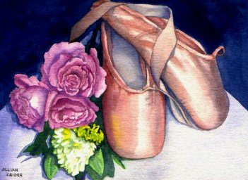 Пуанты и розы - балет, розы, искусство, танец, картина, обувь, цветы, пуанты - оригинал