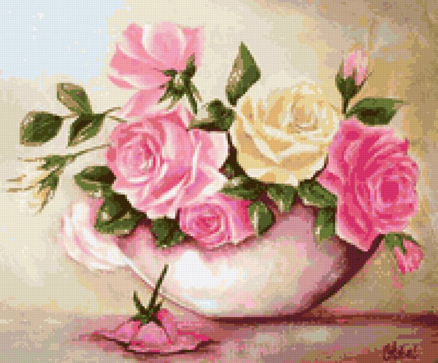 Нежные розы - роза, флора, цветы, душистые розы, розы, розочки, цветок - предпросмотр