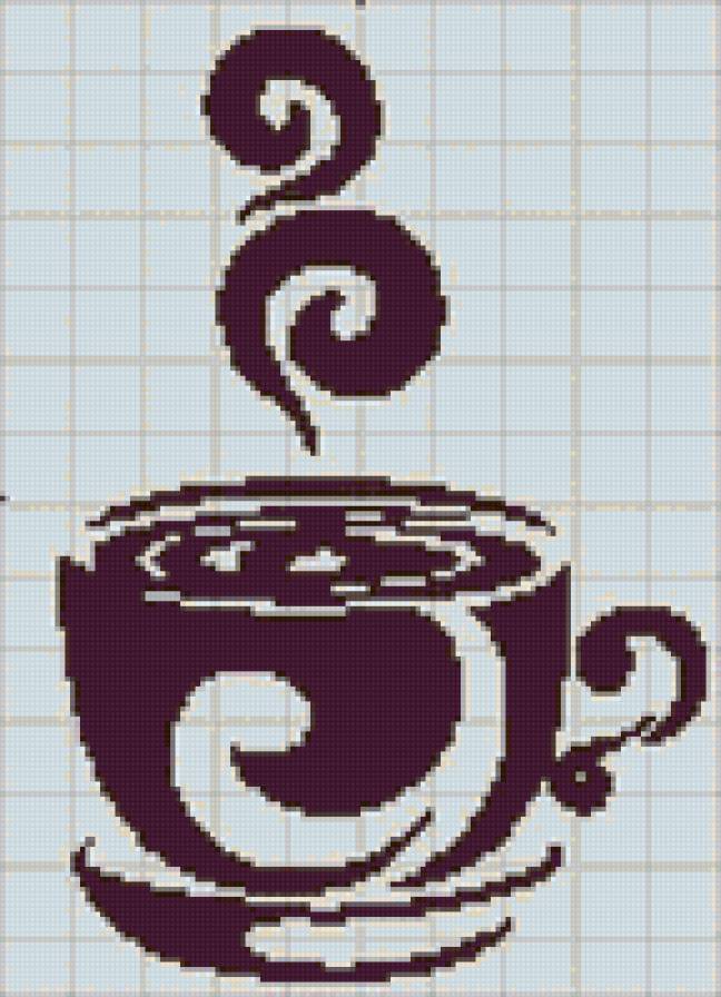 Готовая схема "Чашка кофе" - кофе, посуда, для кухни, напиток, вкус, панно, чашчка - предпросмотр