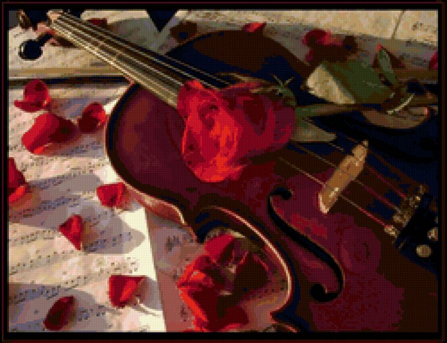 Музыка - цветы, живопись, скрипка - предпросмотр