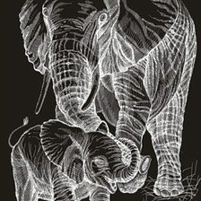Оригинал схемы вышивки «слоны» (№61385)