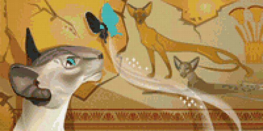 египетская киса - египет, кошки, картина - предпросмотр
