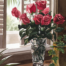 Оригинал схемы вышивки «Розы на столе» (№63368)