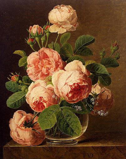 Розы - ваза, картина, букет, цветы - оригинал