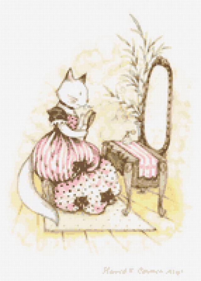 Кармен Кейс - детский рисунок, зеркало, иллюстрация, кошка, сказка, рисунок - предпросмотр