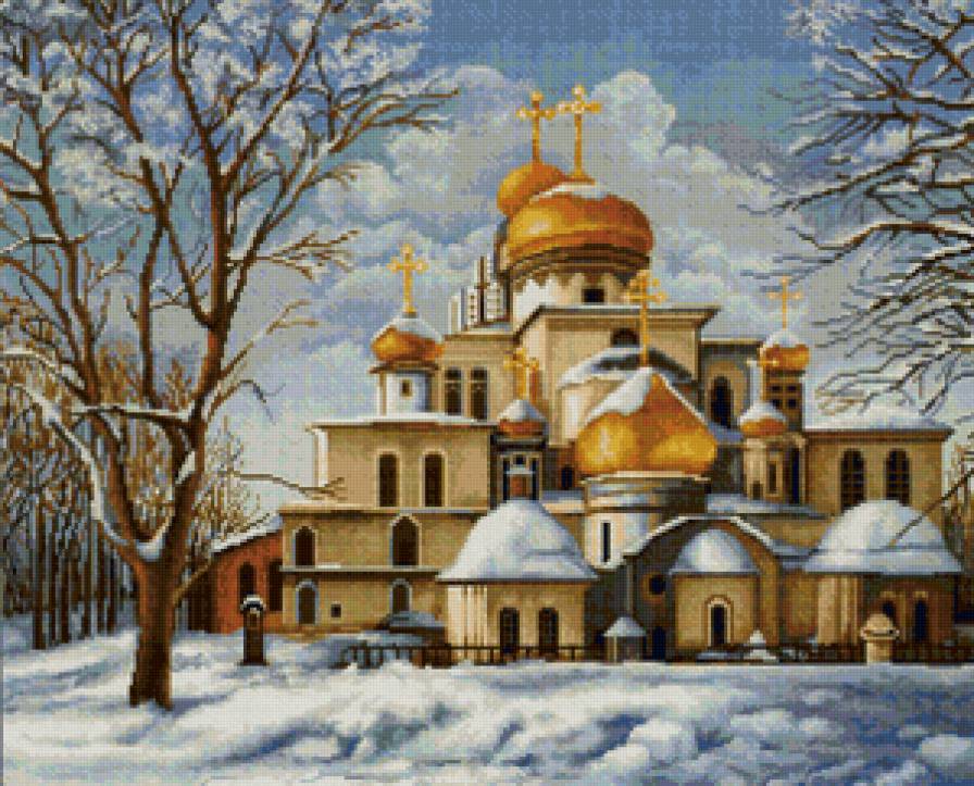 Церковь - церковь, природа, зима, пейзаж - предпросмотр