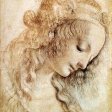 Оригинал схемы вышивки «рисунок Леонардо "Голова женщины" вариант 2» (№65082)