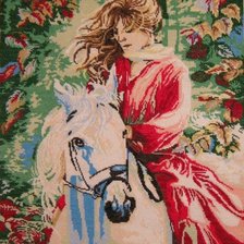 Оригинал схемы вышивки «Женщина на коне» (№65220)