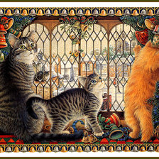 Оригинал схемы вышивки «Кошки Лесли Энн Ивори» (№66436)