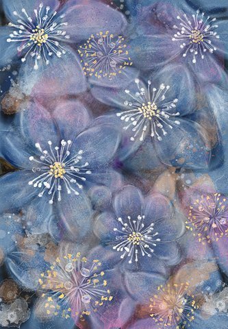 Синие цветы - цветы, узор, синие цветы - оригинал