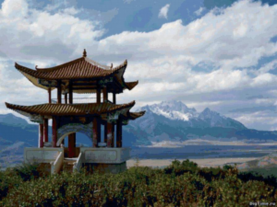 Восток - природа, пейзаж, пагода, восток - предпросмотр