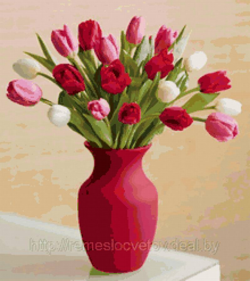 тюльпаны в вазе - тюльпаны, цветы - предпросмотр