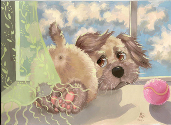 №68283 - собака, животные, живопись. исскуство, картина - оригинал