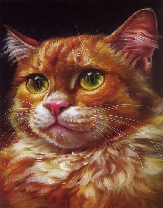 портрет - портрет, живопись, животные, коты, кошки - оригинал