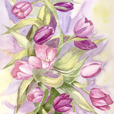 Оригинал схемы вышивки «тюльпаны» (№68359)