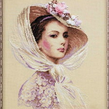 Оригинал схемы вышивки «Дама в шляпе» (№68998)