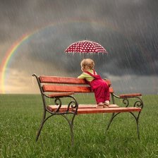 девочка под дождем