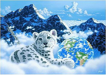 Тигренок - животные, зима, кошки, хищник, красота, космос, тигр - оригинал