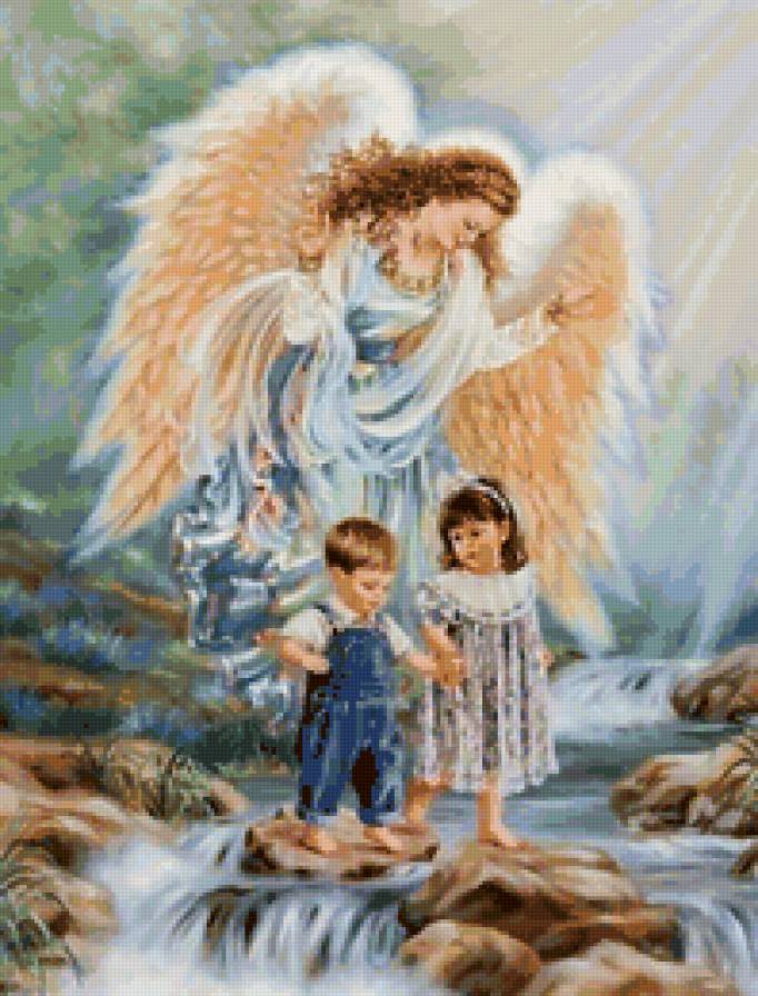 Ангел-Хранитель - ребенок, река, ангел, мальчик, девочка - предпросмотр