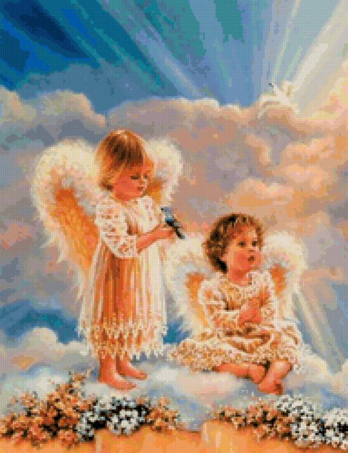 Ангелочки - двое, ангел, ребенок - предпросмотр