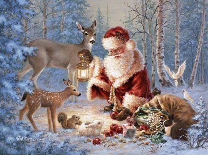 Даритель - новый год, рождество, сказка, дед мороз, санта-клаус, животные - оригинал