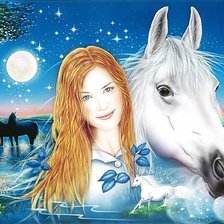 девушка и лошади