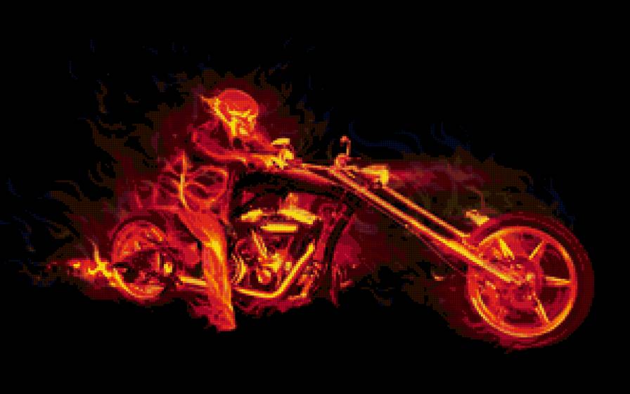 оненный мотоцикл - огонь - предпросмотр
