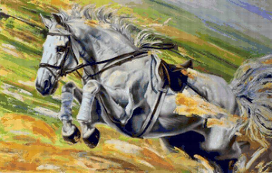 №73609 - лошадь, живопись, скорость, животные, лошади, кони, клнь - предпросмотр