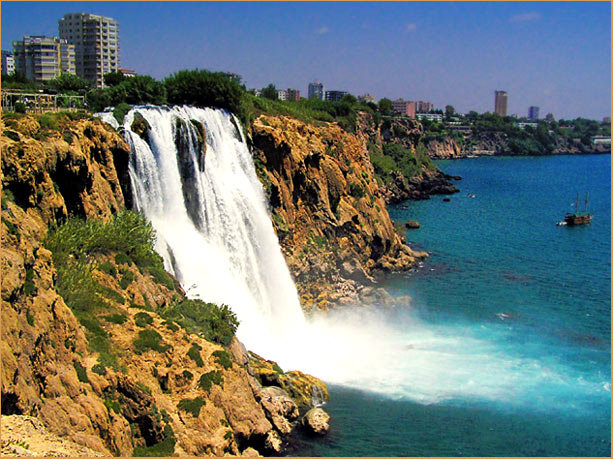 Турция - море, природа, водопад, турция - оригинал