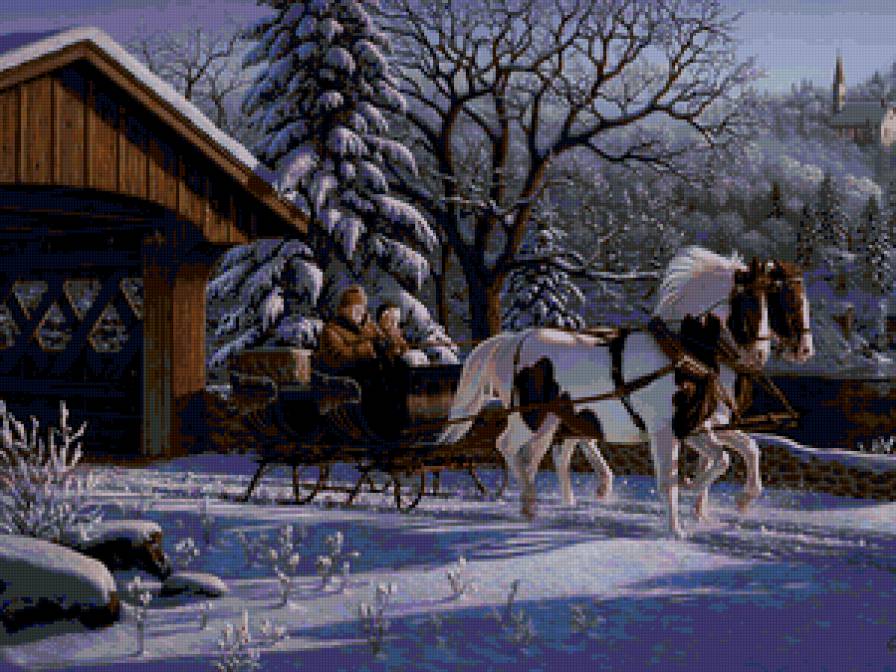 Kim Norlien - лошадь, пейзаж, зима, прогулка - предпросмотр