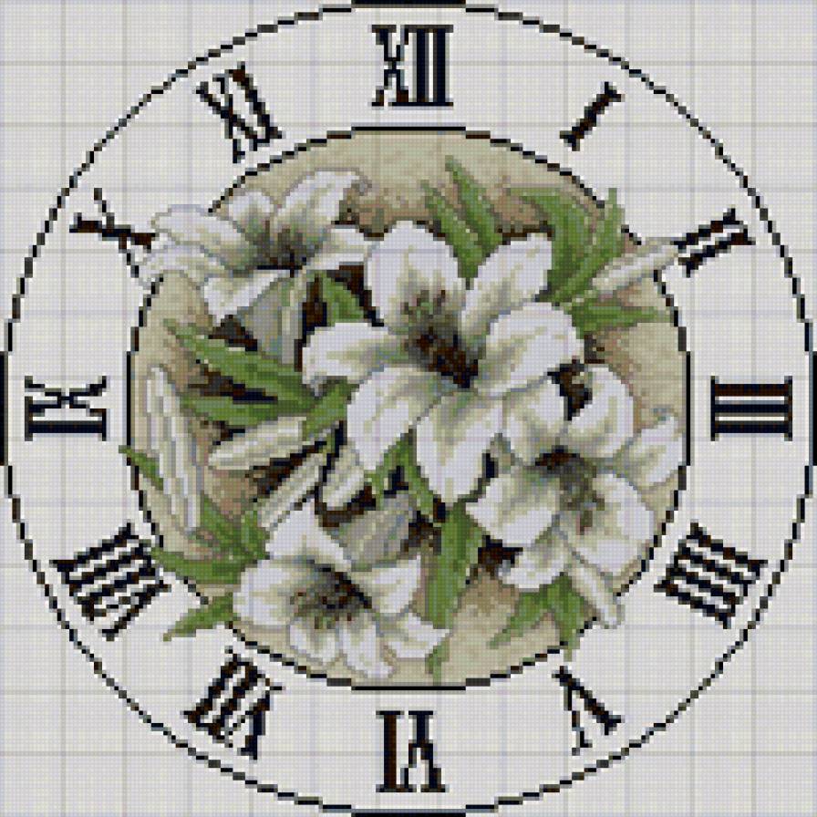 часы - цветы, природа, часы - предпросмотр