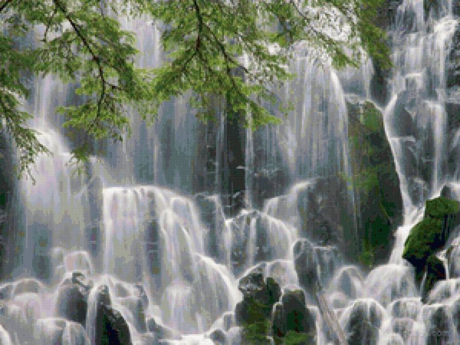 Водопад - водопад, вода, природа, пейзаж - предпросмотр