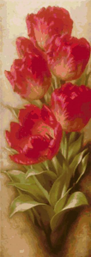 панно тюльпаны - тюльпаны, цветы, панно, картина - предпросмотр