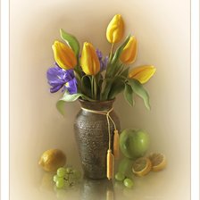 Оригинал схемы вышивки «желтые тюльпаны» (№74530)