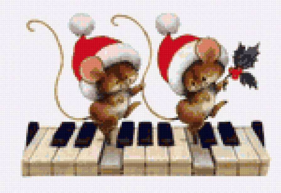 Веселое Рождество - деткам, мышата, рождество, подушка - предпросмотр
