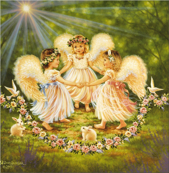123 - открытки, ангелы, дети, дона гелсингер - оригинал